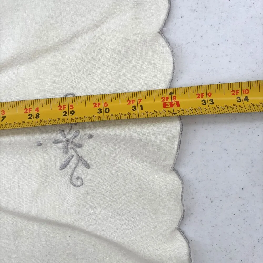 Vintage Ecru Square Cutwork Table Topper Cottagecore Shabby Decor Heirloom
